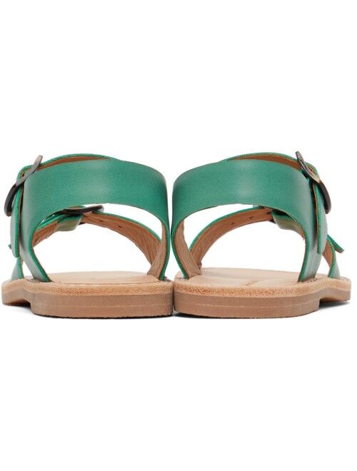 MISHA & PUFF Kids Green Double Buckle Sandals