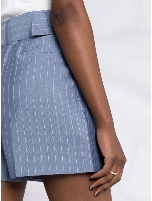 SANDRO pinstripe tailored belted shorts