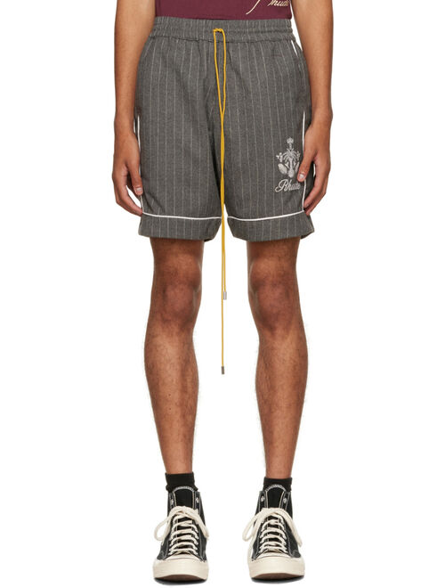 Rhude Gray Pinstripe Shorts