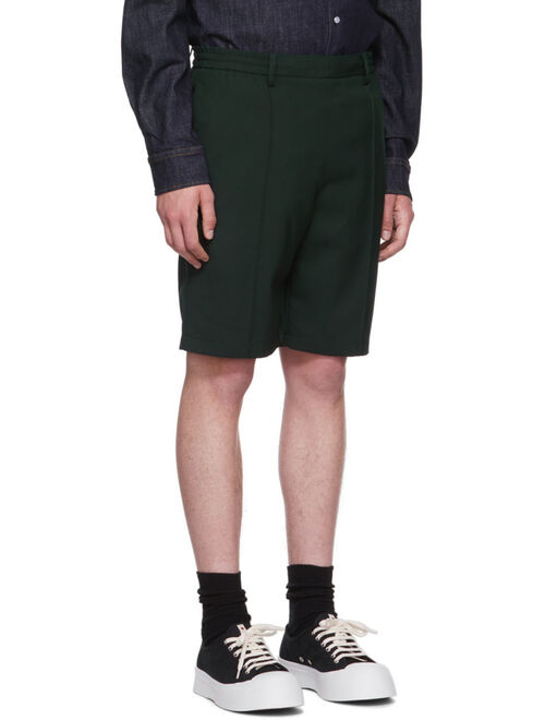 AMI Alexandre Mattiussi Green Wool Shorts