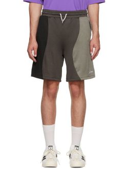 Dime Black & Gray Polyester Shorts