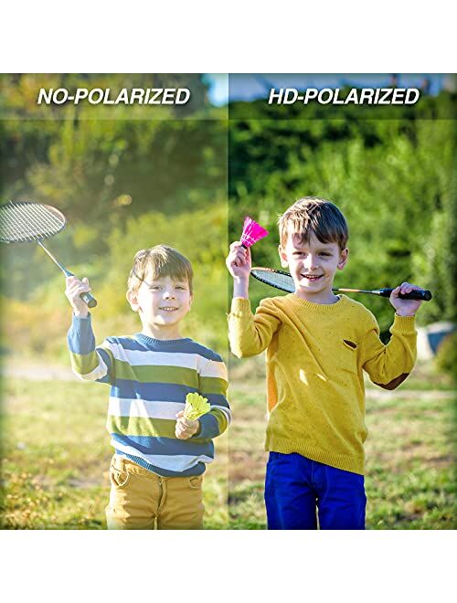 Deafrain Kids Polarized Sunglasses TPEE Unbreakable Flexible Sport Glasses UV Protection for Boys Girls Age 3-7