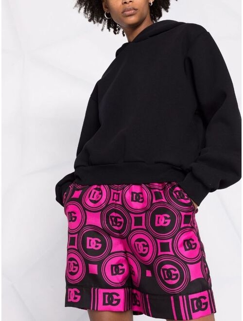 Dolce & Gabbana logo-print silk shorts