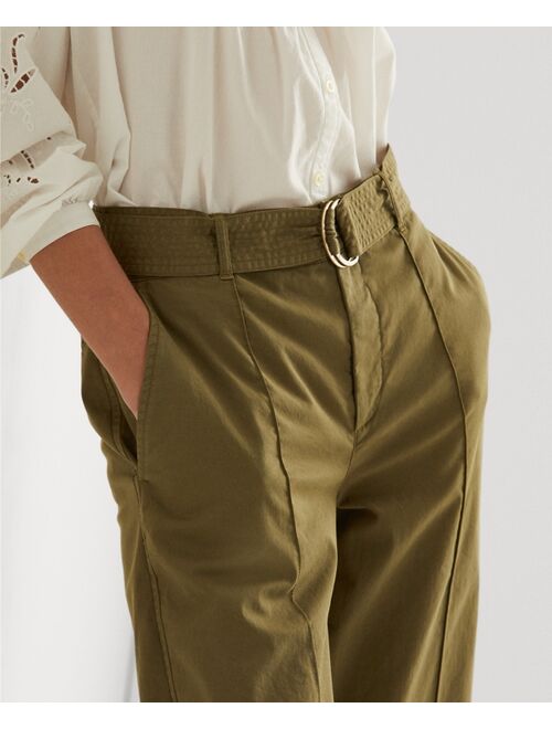 Polo Ralph Lauren Lauren Ralph Lauren Micro-Sanded Twill Belted Wide-Leg Pants