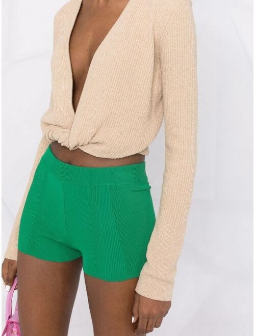 Jacquemus fine-knit fitted mini shorts