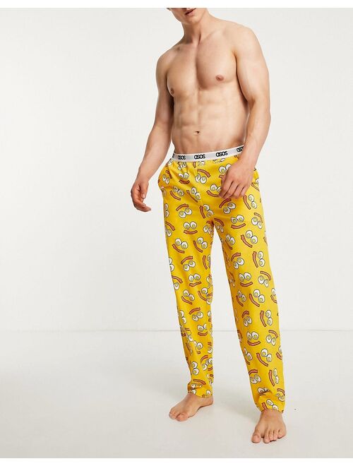 ASOS DESIGN lounge pajama bottoms with breakfast print