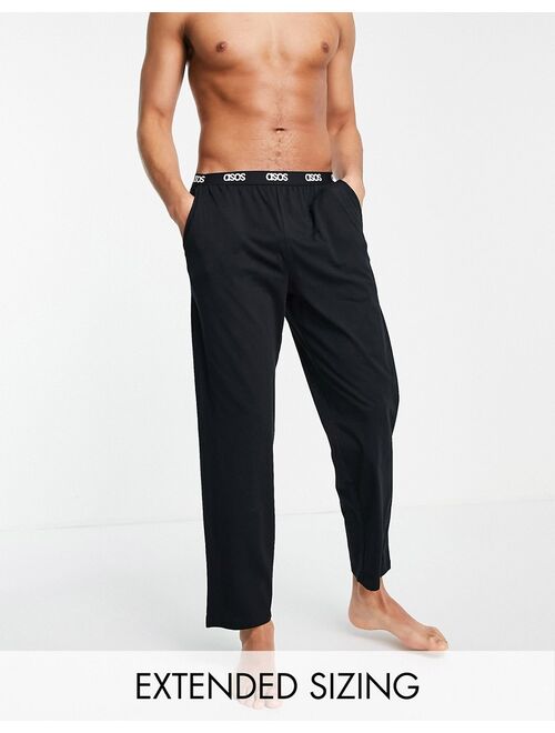 ASOS DESIGN lounge pajama bottoms in black
