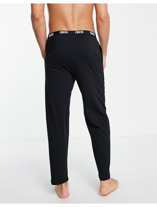 ASOS DESIGN lounge pajama bottoms in black