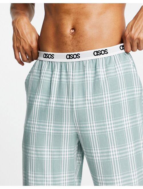 ASOS DESIGN woven lounge bottom with check print