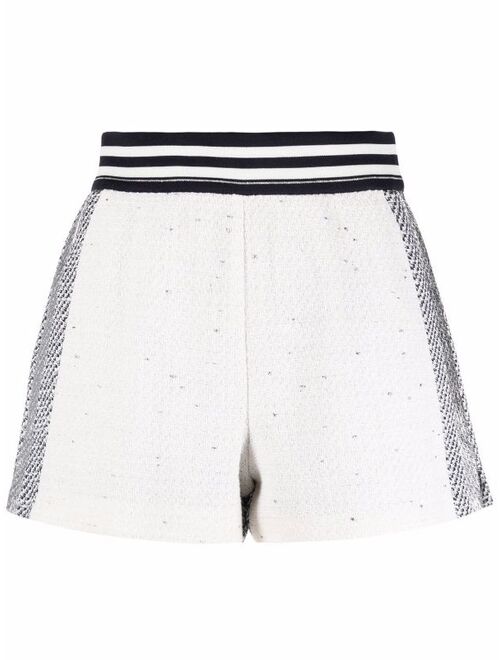 PINKO colour-block tweed shorts