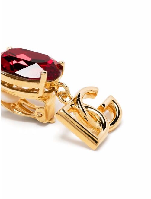 Dolce & Gabbana logo drop glass earrings