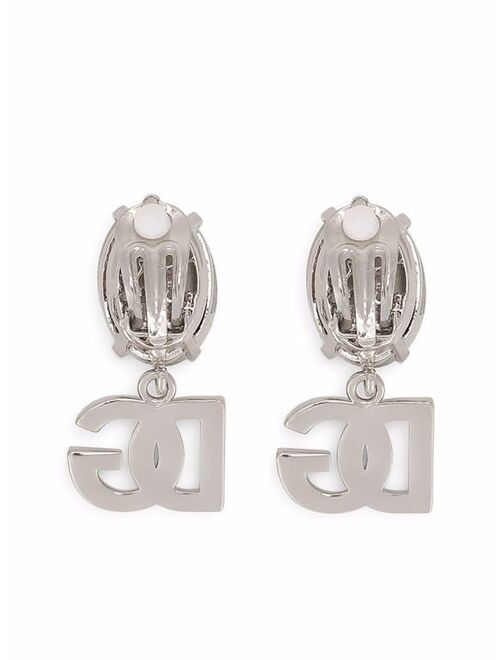Dolce & Gabbana crystal-embellished logo earrings