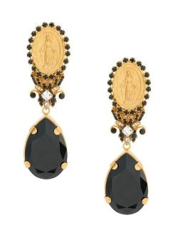 votive crystal detailed earrings