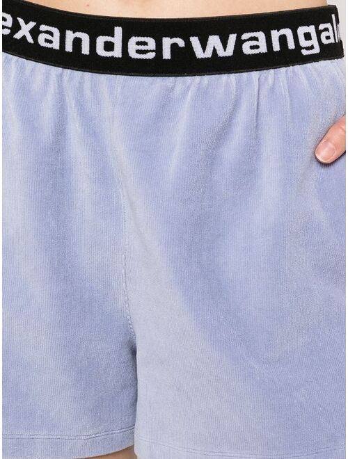 Alexander Wang velour logo-waistband track shorts