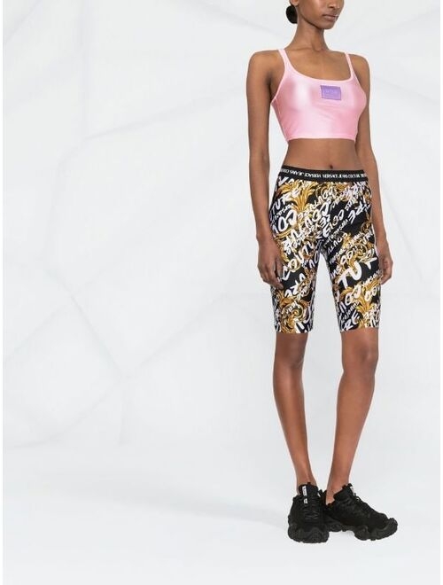 Versace Jeans Couture Garland logo-print knee-length shorts