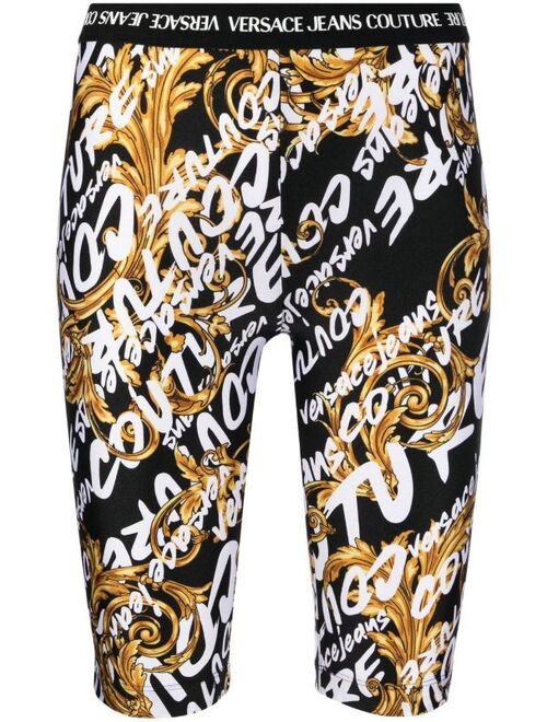 Versace Jeans Couture Garland logo-print knee-length shorts