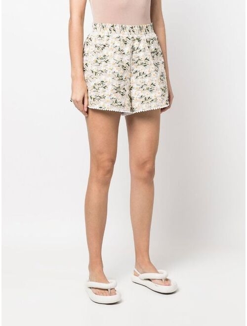 Maje floral embroidered shorts