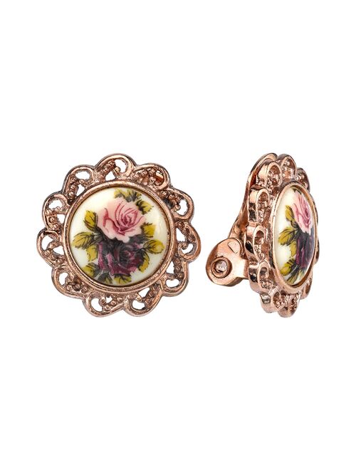 1928 Jewelry 1928 Flower Clip-On Stud Earrings