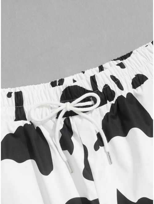 ROMWE Guys Cow Print Shorts