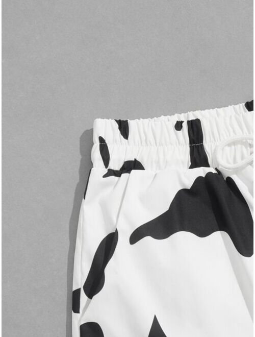 ROMWE Guys Cow Print Shorts