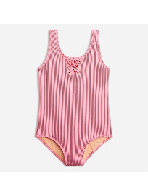 J.Crew Girls' Ribbed One-piece Swimsuit with UPF 50+
