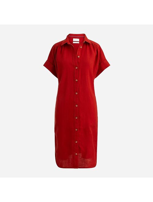 J.Crew Relaxed-fit Linen Solid Shirtdress