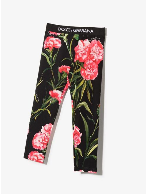 Dolce & Gabbana Kids floral-print leggings