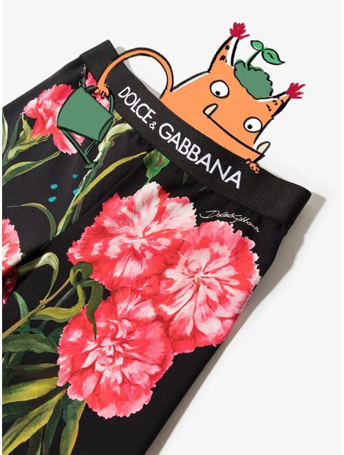 Dolce & Gabbana Kids floral-print leggings