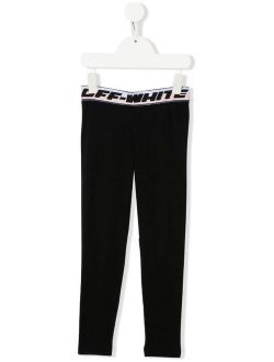 Off-White Kids logo waistband mid-rise leggings