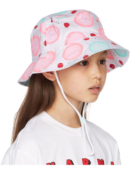 MARNI Kids White Dots Bucket Hat