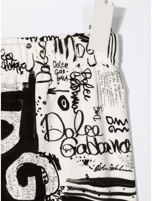 Dolce & Gabbana Kids doodle logo-print leggings