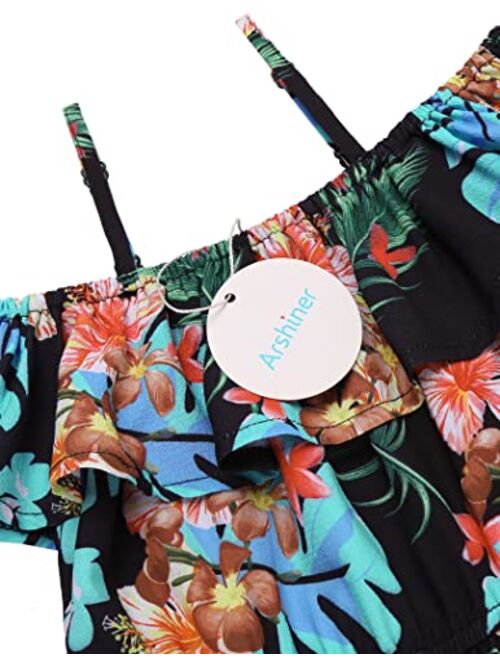 Arshiner Girl Kids Jumpsuit Off Shoulder Ruffle Romper Playsuit Summer Outfits Clothes Set