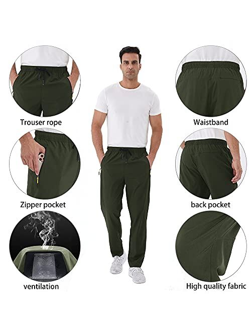 Selovzz Men's Lightweight Hiking Pants Breathable Mountain Camping Fishing Running Athletic Active Jogger Pant