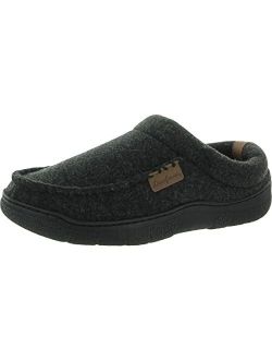Men's Clog Style Memory Foam Slippers Wool Blend