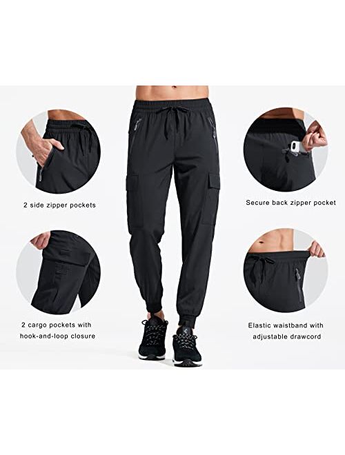 Libin Men's Lightweight Joggers Quick Dry Cargo Hiking Pants Track Running Workout Athletic Travel Golf Casual Outdoor Pants