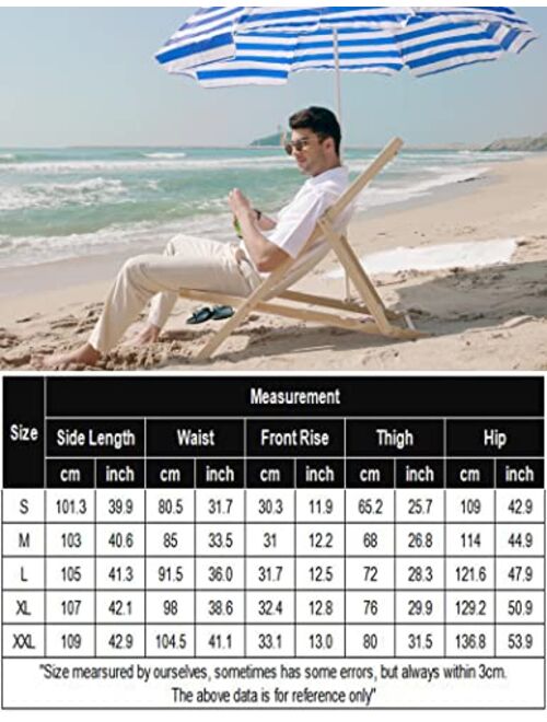 COOFANDY Men's Casual Linen Pants Elastic Waist Drawstring Beach Yoga Trousers Lightweight Straight Leg Pants with Pockets