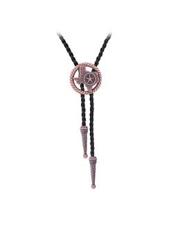 BRBAM Western Cowboy Texas Style Vintage Bolo Tie Fashion Texas Map and Lone Star Leather Bolo Tie Necktie Necklace
