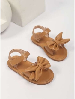 Girls Bow Decor Ankle Strap Sandals
