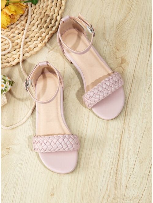 Shein Girls Braided Design Ankle Strap Sandals