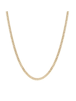 Men's Chain Gold Tone Miami Cuban Flat Link Curb Chain Necklace for Women 4mm, 6mm, 8mm, 10mm