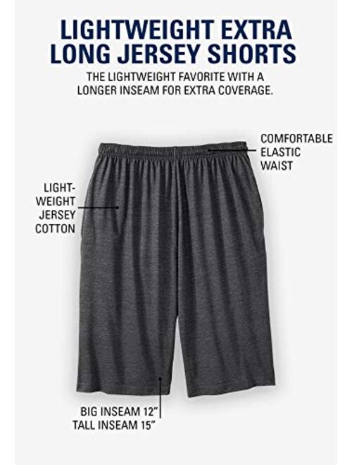 KingSize Men's Big & Tall Lightweight Extra Long Shorts