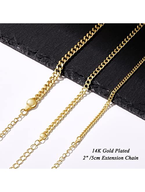 EASYSO Gold Cuban Link Chain for Men, 14K Gold Plated Stainless Steel Chunky Curb Chains Necklaces for Women, 4/6/8/10mm Width, 16/18/20/22inch Length, Hip Hop Fake Punk 