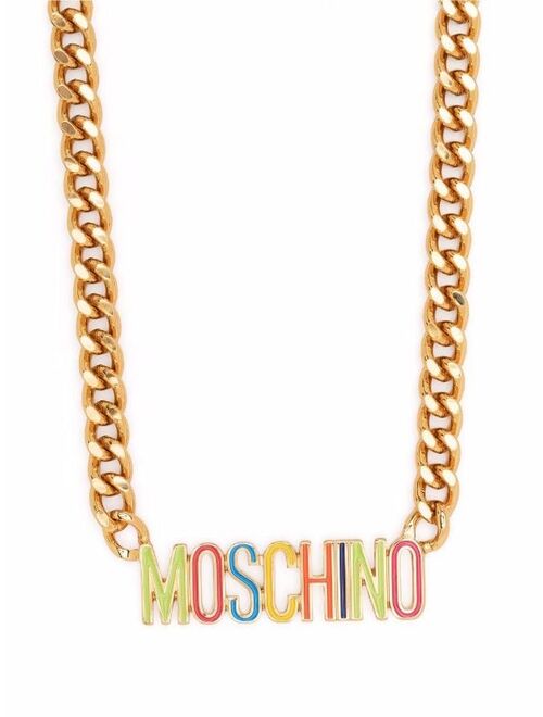 Moschino logo-plaque necklace