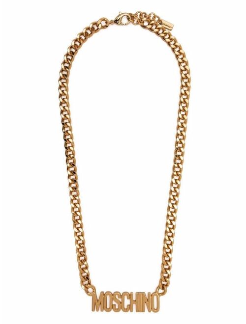 Moschino logo-lettering chain necklace