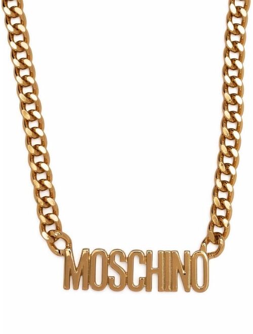 Moschino logo-lettering chain necklace