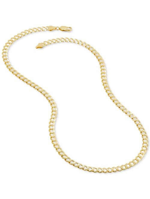 MACY'S Concave Curb Link 20" Chain Necklace in 14k Gold-Plated Sterling Silver 8mm