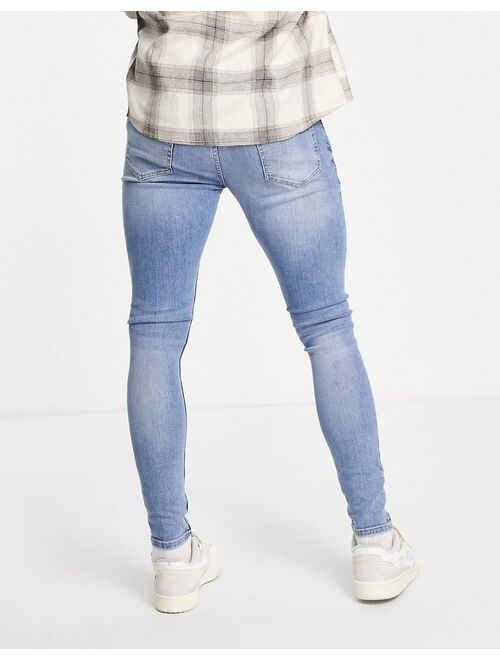 Topman super spray on jeans in mid wash