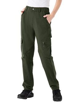 Rdruko Women's Hiking Pants Water-Resistant Quick Dry UPF 50 Travel Camping Work Pants Zipper Pockets