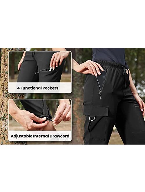 Heathyoga Womens Hiking Pants Cargo Joggers for Women with Pockets Water Resistant Hiking Joggers Athletic Jogger Pants