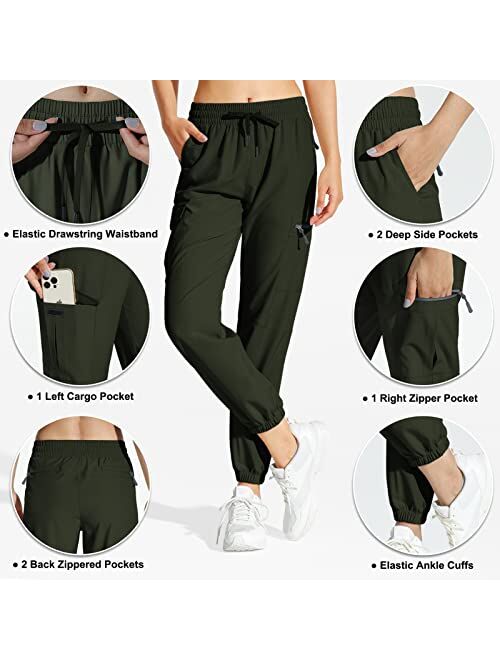 Buy MOCOLY Women's Cargo Hiking Pants Elastic Waist Quick Dry ...